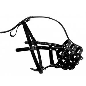 COLLAR Кожена намордник за куче Collar черен, твърд - мастиф