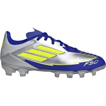 Adidas Детски футболни бутонки Adidas Unisex Kids' F50 Firm Ground Football Boots - Slv/Yellow/Blue