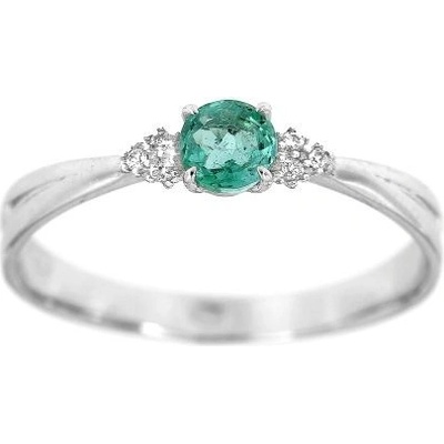 Zlatnictví U Kostela Diamantový prsten se smaragdem 858W