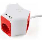 Muhler Разклонител Muhler с ключ, 3 гн. , +2X USB порта тип А+C, с опция за монтаж (1006118)