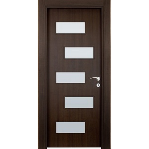 Uni Doors Интериорна врата Домино - остъклена - кестен (цена без монтаж)