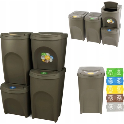 Botle KOŠ NA TŘÍDĚNÍ ODPADU 120 L SADA 2 x 35 L + 2 x 25 L NA ODPAD ŠEDÝ