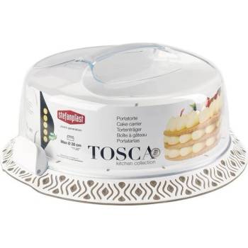 Stefanplast Podnos s krytem na dort Tosca bílo-béžový plast d37cm