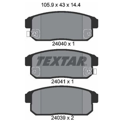 Sada brzdových platničiek kotúčovej brzdy TEXTAR 2404001