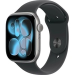 Apple Watch Series 11 46 mm Kozmický sivý hliník s čiernym športovým remienkom M/L MEV44WF/A