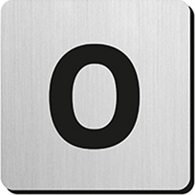 JNF - PIKTOGRAM PÍSMENO "O" - IN.34.300 - 75 mm - nalepovacie NEM - nerez matná | MP-KOVANIA.sk