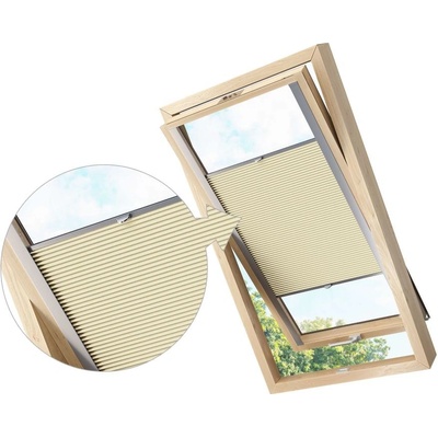 Zebra-shop Zatemňovací Plissé Pro Střešní Okno Krémová PM02 Velux C04 stříbrná
