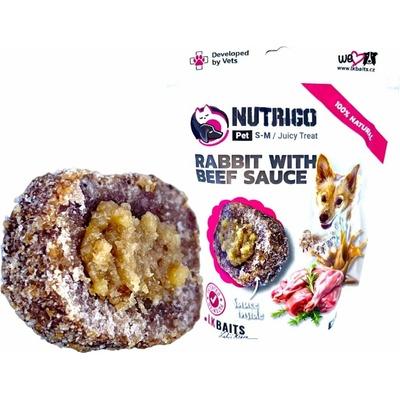 LK Baits Pet Maškrta Nutrigo Dog Králik s hovädzou omáčkou S M 150 g