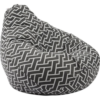 PUFRELAX Пуф круша 320л. Nirvana Grande, Zippity Charcoal, Перящ се калъф, Пълнеж от Полистиролни перли, Гама Premium (PUF-G-NGR-PT-ZIC)