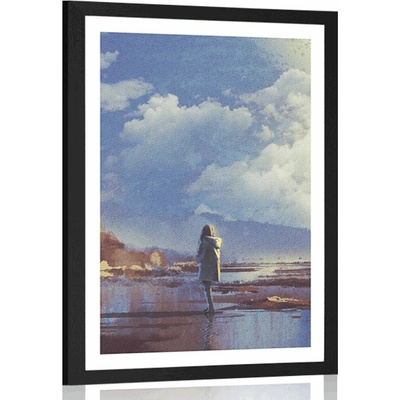 Plakát s paspartou žena ve světě fantazie - 40x60 no frame