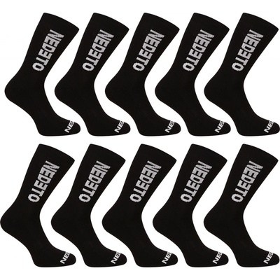 Nedeto 10PACK ponožky vysoké 10NDTP001 čierne