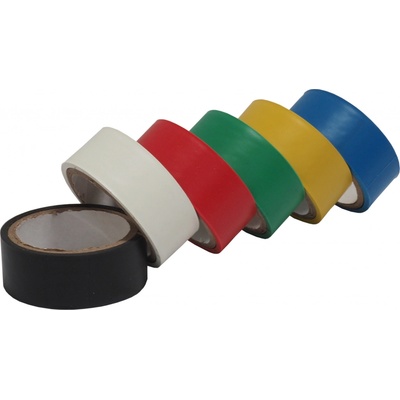 TopTrade elektroizolační páska 19 mm × 0 13 mm × 3 m 6 ks mix barev