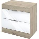 Bogdan Furniture I Нощно шкафче Mod 3074, Сонома арвен/Бял гланц