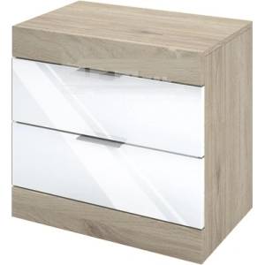 Bogdan Furniture I Нощно шкафче Mod 3074, Сонома арвен/Бял гланц
