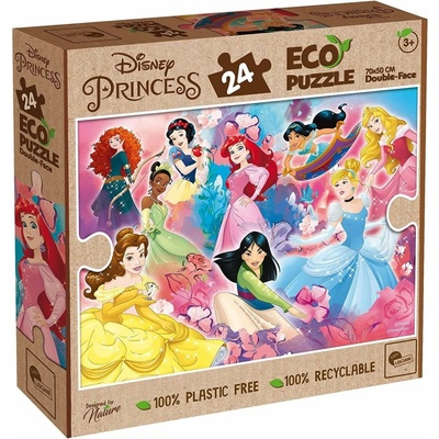 Lisciani Oboustranné ECO MAXI Disney Princezny s omalovánkou 24 dílků