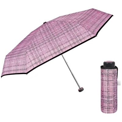 Дамски мини сгъваем неавтоматичен чадър | Perletti Time 26430 | Розов