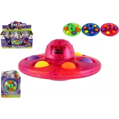 Teddies Spinner s bubble pops plast 8cm 3 barvy na kartě