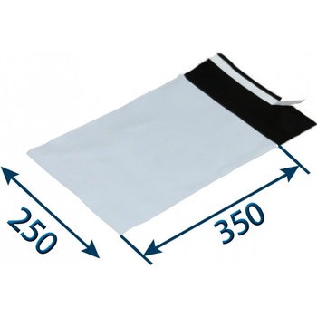 Obálka plastová samolepiaca bielo-čierna 250x350, hr. 0,06 - 100 ks