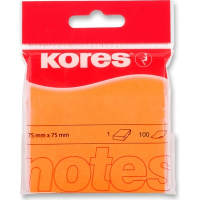 Kores samolepicí bloček neon oranžový 75 x 75 mm, 100 listů – Zboží Dáma
