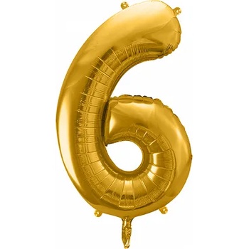 Image 1 of PartyDeco Балон от фолио - число 6 златен 86 см