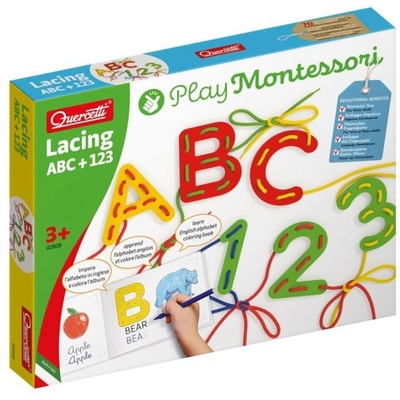 Quercetti Play Montessori - Промушване ABC+123