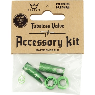 Príslušenstvo pre bezdušové ventily Peaty's X Chris King (Mk2) Emerald Tubeless Valves Accessory Kit uni