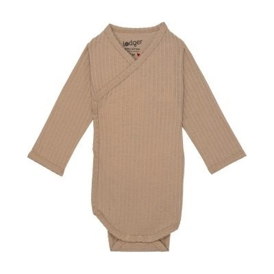 Lodger Romper LS Seersucker Beige