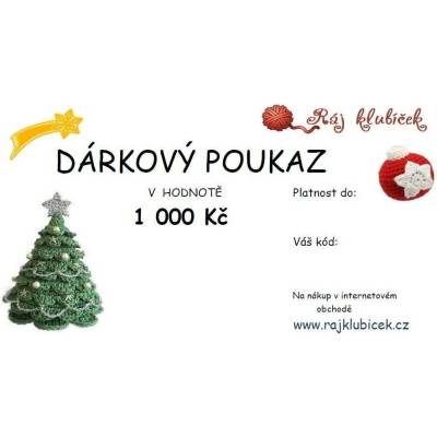 Dárkový poukaz VÁNOČNÍ v hodnotě 1000 Kč