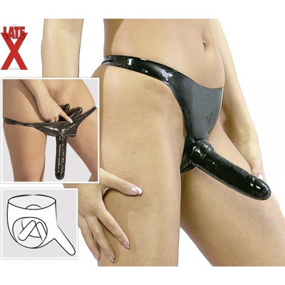 Kalhotky se 3mi dildy LATEXOVÉ