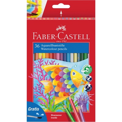 Faber-Castell Акварелни моливи, 36 цвята, с включена четка (1015130071)