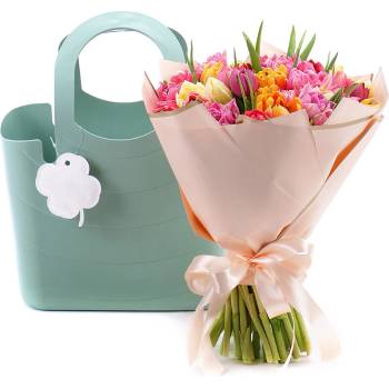 Kvetinová taška Sage farebné tulipány