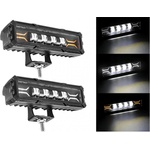  17cm 7Д Диоден Прожектор Led Bar Лед Бар Халоген Бяла Светлина + Габарит бяло - жълто 12V - 24V За АТВ SUF Джип 4х Offro