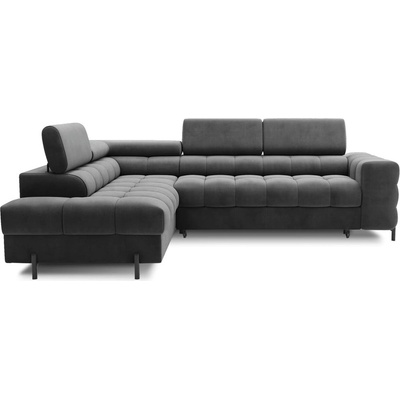 Eltap Тъмносив кадифен разтегателен ъглов диван с място за съхранение (ляв ъгъл L форма) Ferucce - ELTAP (CO-FER-LT-06PA)