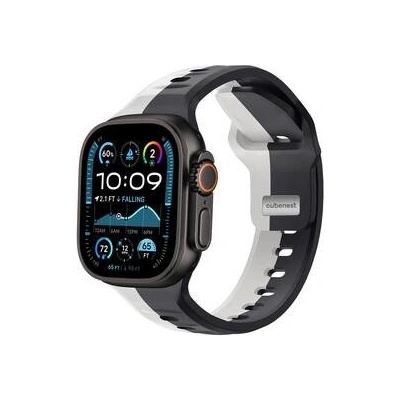 CubeNest Premium Silikon Sport na Apple Watch 42/44/45/Ultra 49 mm černý/bílý B01R001DLBKWH