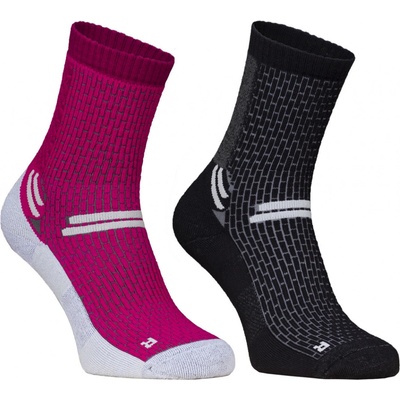 High Point ponožky Trek 4.0 Lady Socks Double pack čierna/ružová