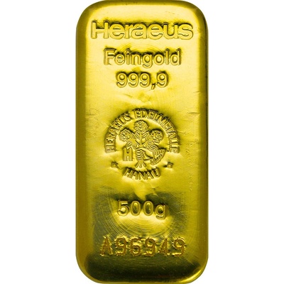 Heraeus zlatá tehlička 500 g