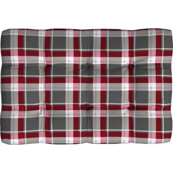 Image 1 of vidaXL Палетна възглавница, червено каре, 120x80x12 см, текстил (314421)
