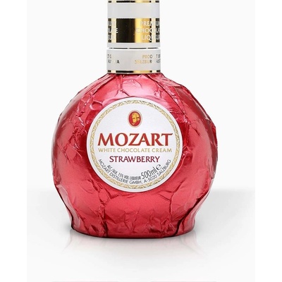 Mozart z bielej čokolády a jahôd 15% 0,5 l (čistá fľaša)