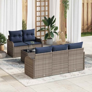 vidaXL Градински Софа Комплект Сив 55 x 55 x 37 см полиратан (3345585)