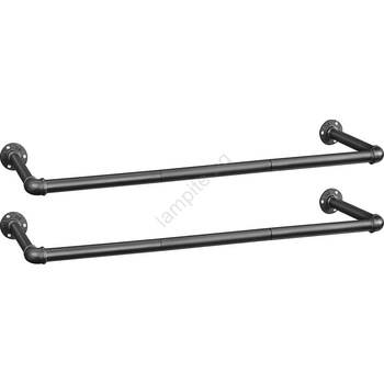 Euziel Комплект от 2 стенни закачалки за дрехи linea, черни (ez0163)