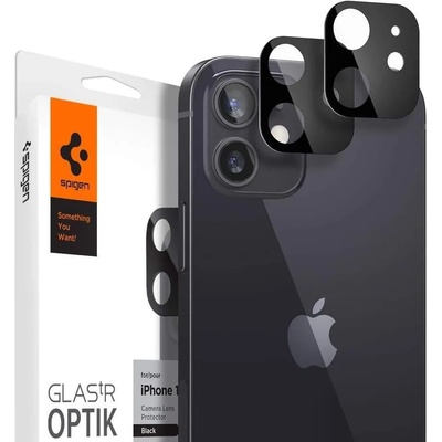 Spigen Optik Lens Protector - комплект 2 броя предпазни стъклени протектора за камерата на iPhone 12 mini (черен)