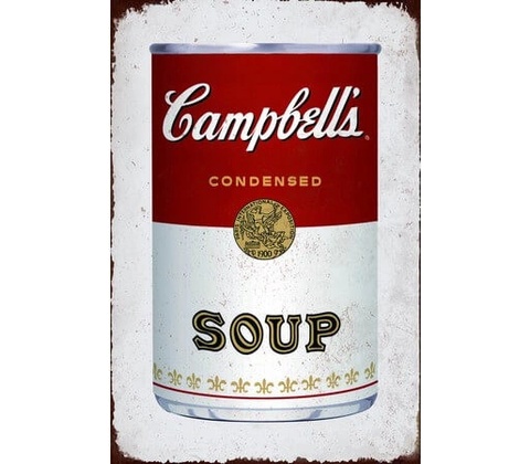 Ceduľa Campbells soup