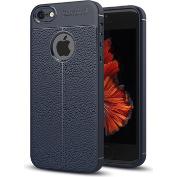 Pouzdro AppleMix Apple iPhone 5 / 5S / SE - gumové / textura kůže - modré