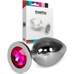  Метален плъг с кристали, размер L, 10, 2см. - Rosebud Classic Fuchsia (LVTOY00617)