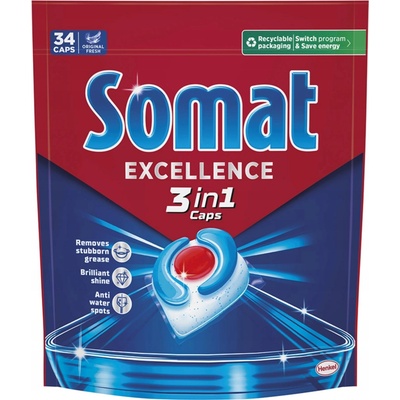 Somat Excellence 3v1 kapsle do myčky 34 ks – Hledejceny.cz