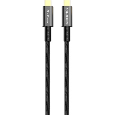 DeTech Кабел за данни DeTech DE-C-C, 100W, 4K, 10GB/s, Type-C - Type-C, PD, 1.0m, Black - 40345 (DE-40345)