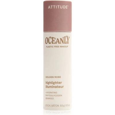 Attitude Oceanly Plastic Free Makeup tuhý krémový rozjasňovač Golden Rose 8,5 g
