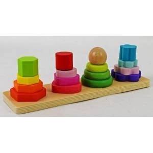 MAKSIK Wooden box 4 columns pyramid sorter BX-342