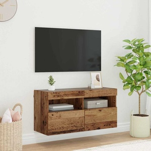 vidaXL TV стенен шкаф 80 х 30 х 40 см Старо дърво Инженерна дървесина (882977)