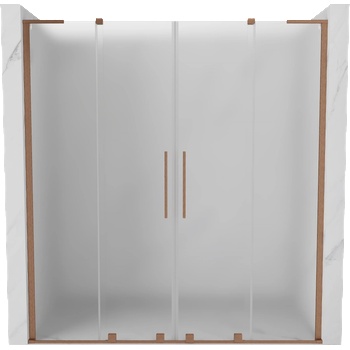 Mexen Velar L Duo плъзгащи се душ врати 200 см, матиран, четкана мед - 871-200-003-32-65 (871-200-003-32-65)